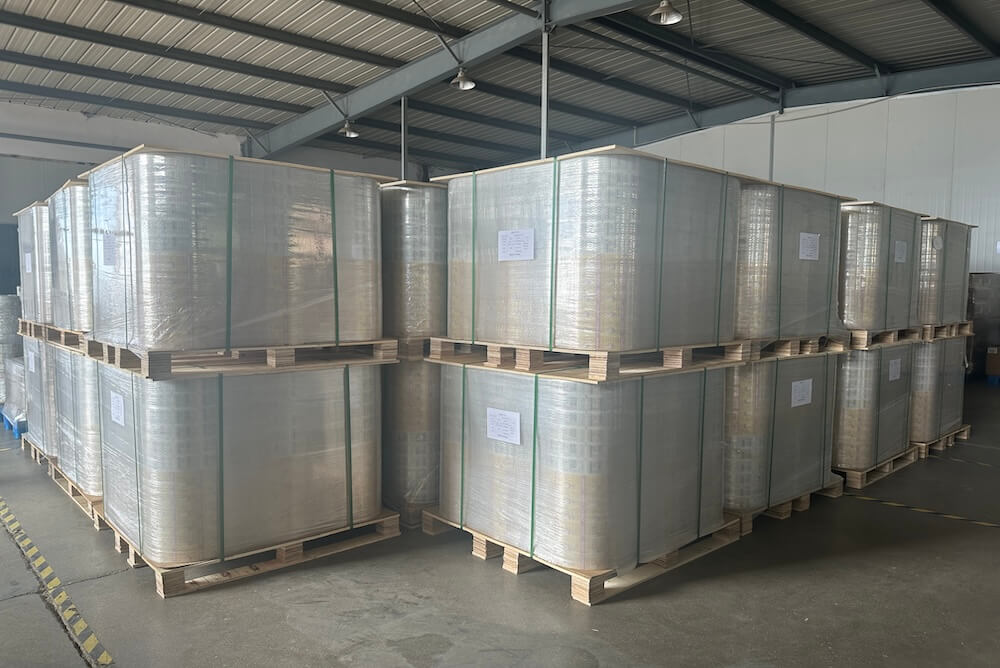 film reels packed in pallets